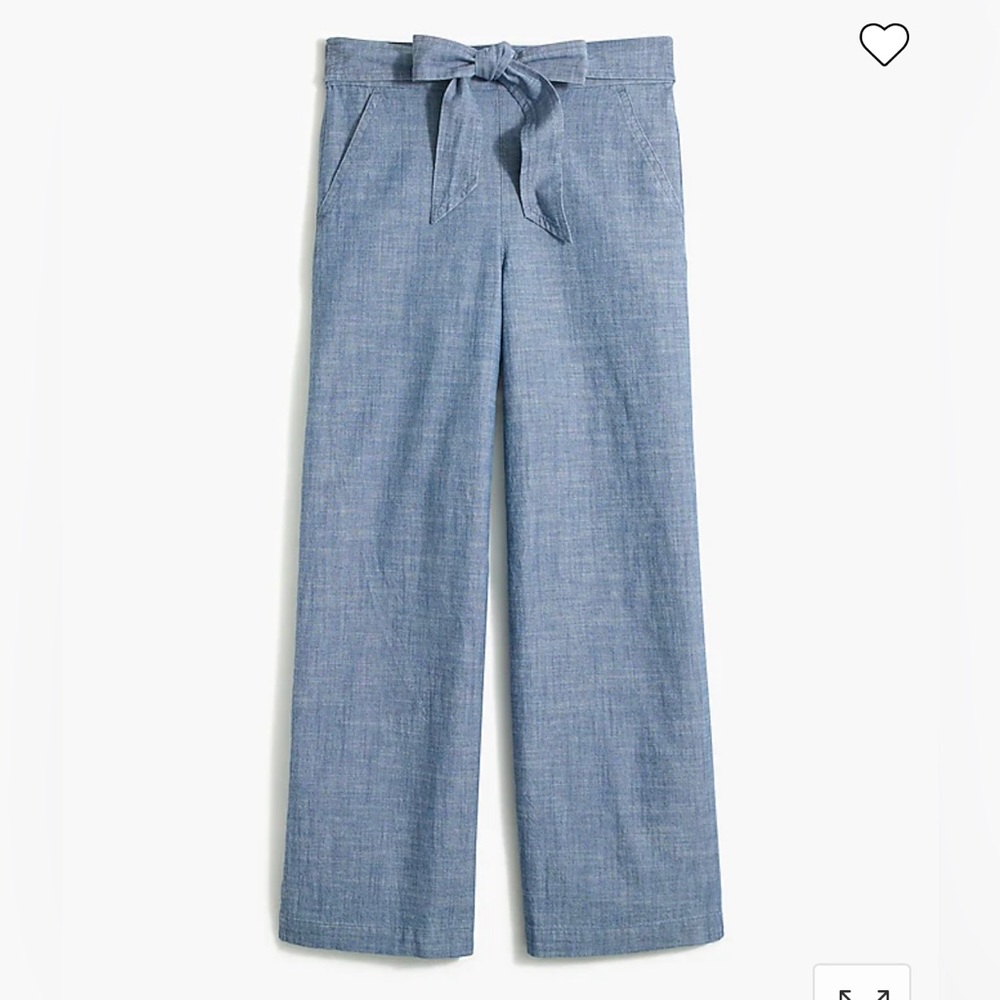 J Crew Chambray Tie Waist Pant